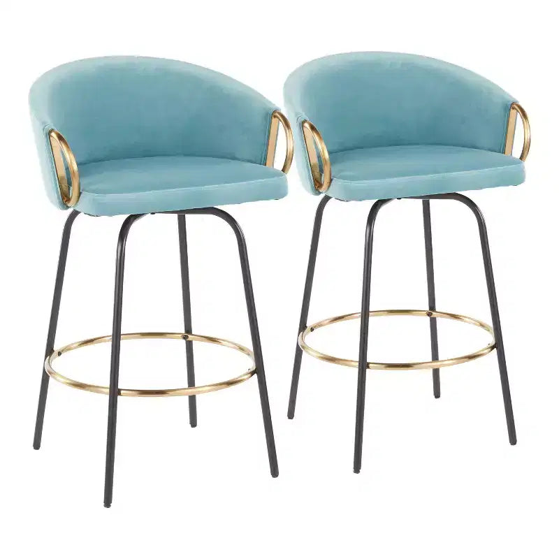Lot de 2 tabourets de bar rembourrés Claire, hauteur comptoir - Lumisource