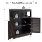 Meuble de Rangement pour Salle de Bain Costway avec Porte Double à Volets Café/Noir/Blanc