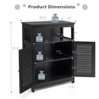 Meuble de Rangement pour Salle de Bain Costway avec Porte Double à Volets Café/Noir/Blanc
