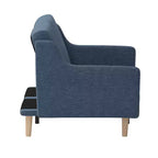 Flash Furniture Delphine Canapé-Lit Futon Convertible Premium avec Dossier Inclinable, Accoudoirs Courbés et Pieds en Bois Massif