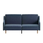 Flash Furniture Delphine Canapé-Lit Futon Convertible Premium avec Dossier Inclinable, Accoudoirs Courbés et Pieds en Bois Massif