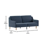 Flash Furniture Delphine Canapé-Lit Futon Convertible Premium avec Dossier Inclinable, Accoudoirs Courbés et Pieds en Bois Massif