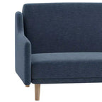 Flash Furniture Delphine Canapé-Lit Futon Convertible Premium avec Dossier Inclinable, Accoudoirs Courbés et Pieds en Bois Massif