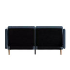 Flash Furniture Delphine Canapé-Lit Futon Convertible Premium avec Dossier Inclinable, Accoudoirs Courbés et Pieds en Bois Massif