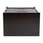 Meuble de rangement à 2 tiroirs Emma et Oliver avec plateau en bois et tiroirs en tissu foncé