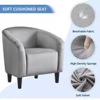 Yaheetech Ensemble fauteuil d'appoint/fauteuil crapaud et ottoman en tissu pour salon
