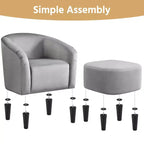 Yaheetech Ensemble fauteuil d'appoint/fauteuil crapaud et ottoman en tissu pour salon