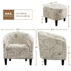 Yaheetech Ensemble fauteuil d'appoint/fauteuil crapaud et ottoman en tissu pour salon