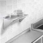 Étagères murales de cuisine en acier inoxydable GRIDMANN 14 pouces de profondeur avec dosseret - Certifié NSF