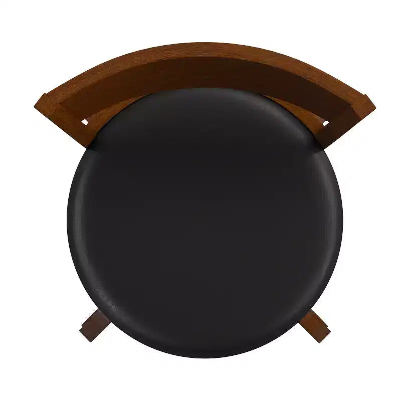 Tabouret de bar pivotant Merrick Lane 30 en bois classique à dossier ouvert avec siège rembourré et repose-pieds intégré