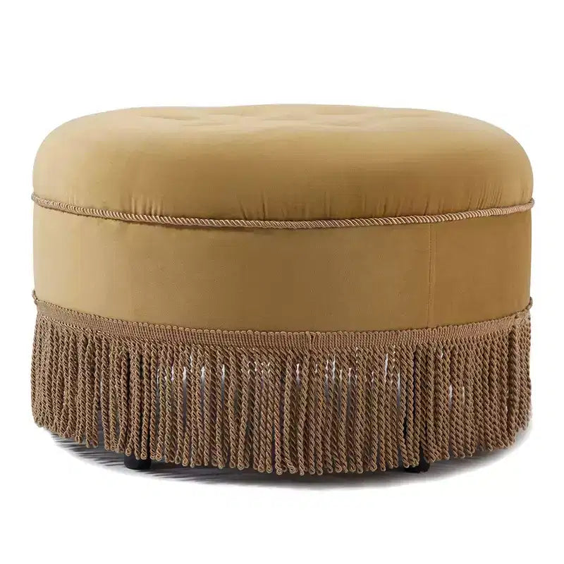 Jennifer Taylor Home Yolanda Ottoman Rond d'Appoint Rembourré 24 po
