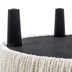 Jennifer Taylor Home Yolanda Ottoman Rond d'Appoint Rembourré 24 po