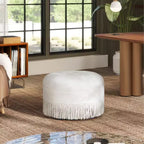 Jennifer Taylor Home Yolanda Ottoman Rond d'Appoint Rembourré 24 po