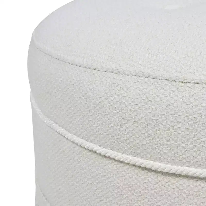 Jennifer Taylor Home Yolanda Ottoman Rond d'Appoint Rembourré 24 po