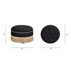 Jennifer Taylor Home Yolanda Ottoman Rond d'Appoint Rembourré 24 po