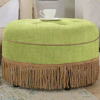 Jennifer Taylor Home Yolanda Ottoman Rond d'Appoint Rembourré 24 po
