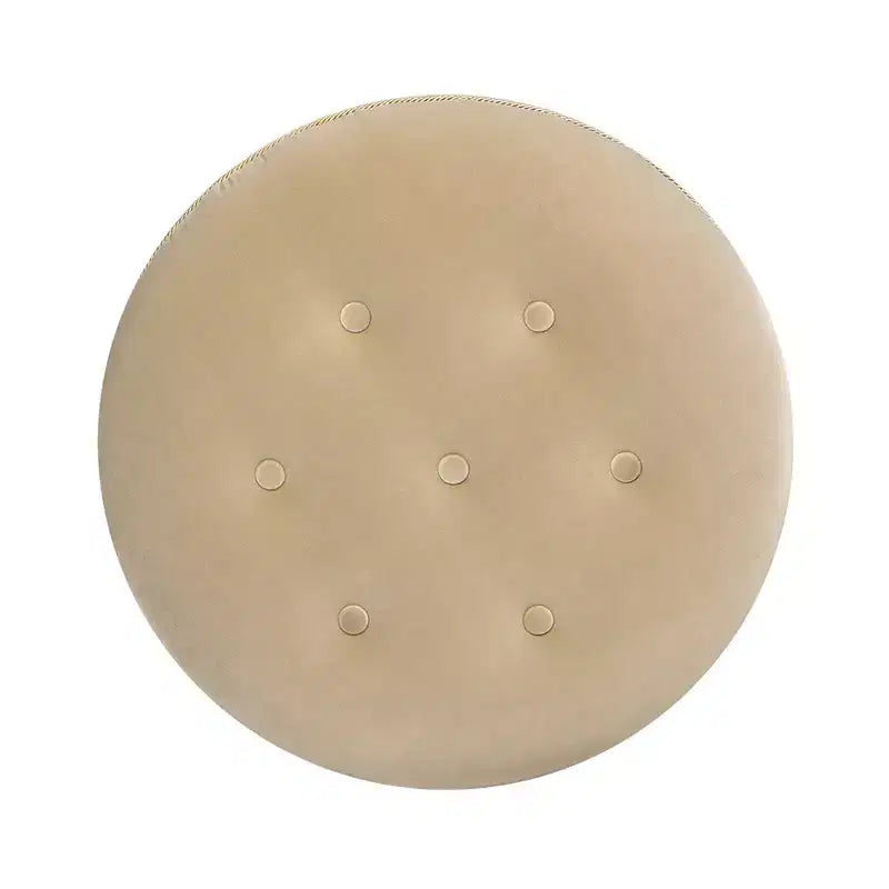 Jennifer Taylor Home Yolanda Ottoman Rond d'Appoint Rembourré 24 po