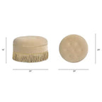 Jennifer Taylor Home Yolanda Ottoman Rond d'Appoint Rembourré 24 po