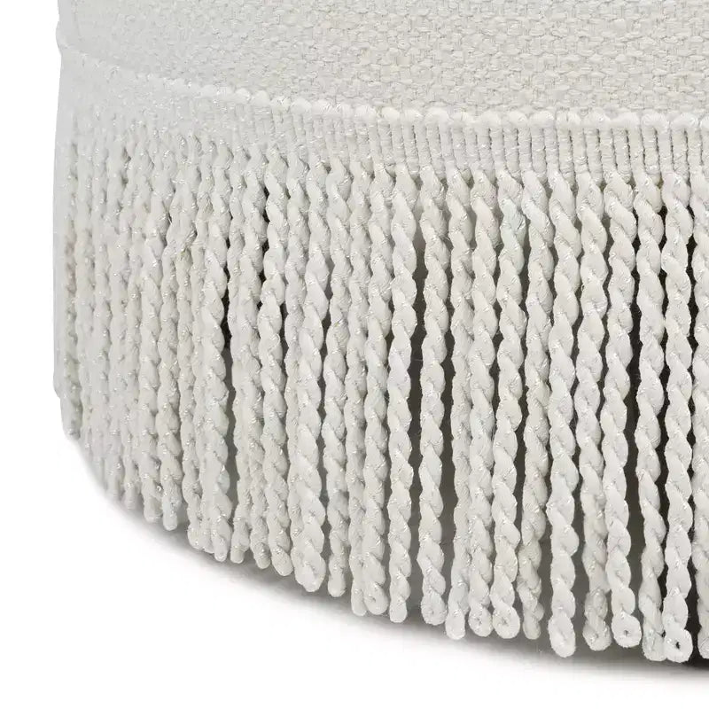 Jennifer Taylor Home Yolanda Ottoman Rond d'Appoint Rembourré 24 po