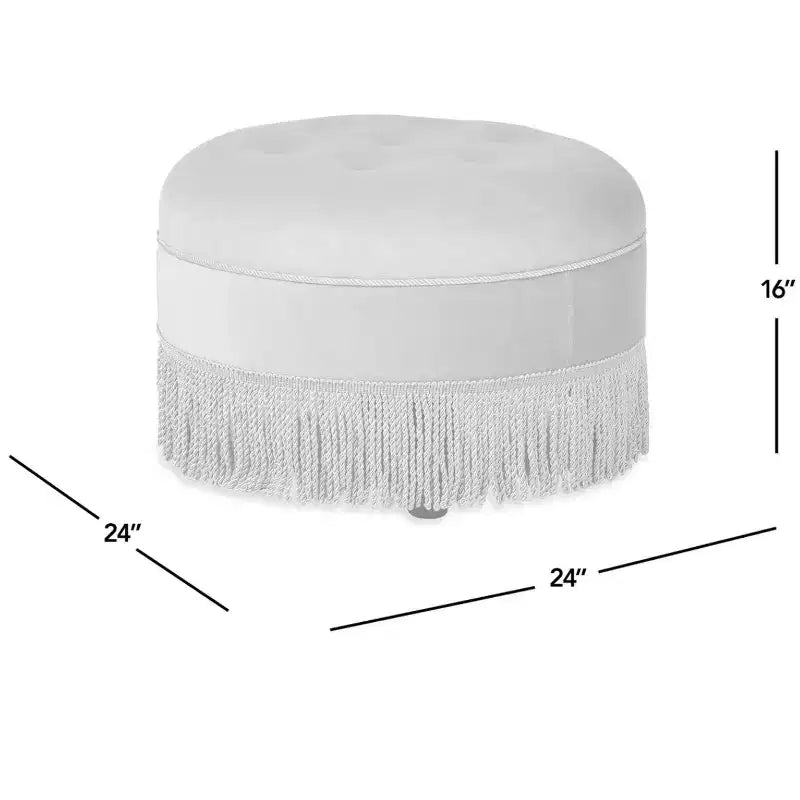 Jennifer Taylor Home Yolanda Ottoman Rond d'Appoint Rembourré 24 po