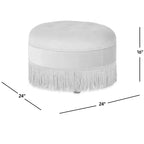 Jennifer Taylor Home Yolanda Ottoman Rond d'Appoint Rembourré 24 po