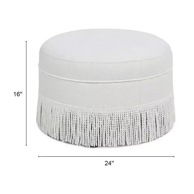 Jennifer Taylor Home Yolanda Ottoman Rond d'Appoint Rembourré 24 po
