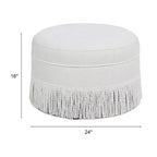 Jennifer Taylor Home Yolanda Ottoman Rond d'Appoint Rembourré 24 po