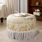 Jennifer Taylor Home Yolanda Ottoman Rond d'Appoint Rembourré 24 po