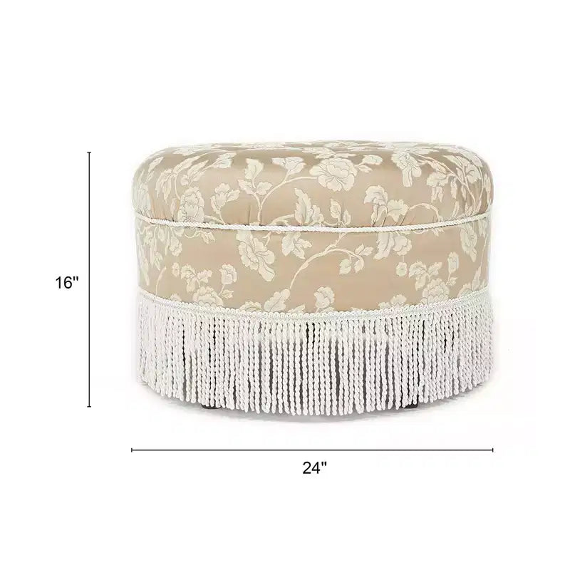 Jennifer Taylor Home Yolanda Ottoman Rond d'Appoint Rembourré 24 po