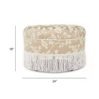 Jennifer Taylor Home Yolanda Ottoman Rond d'Appoint Rembourré 24 po
