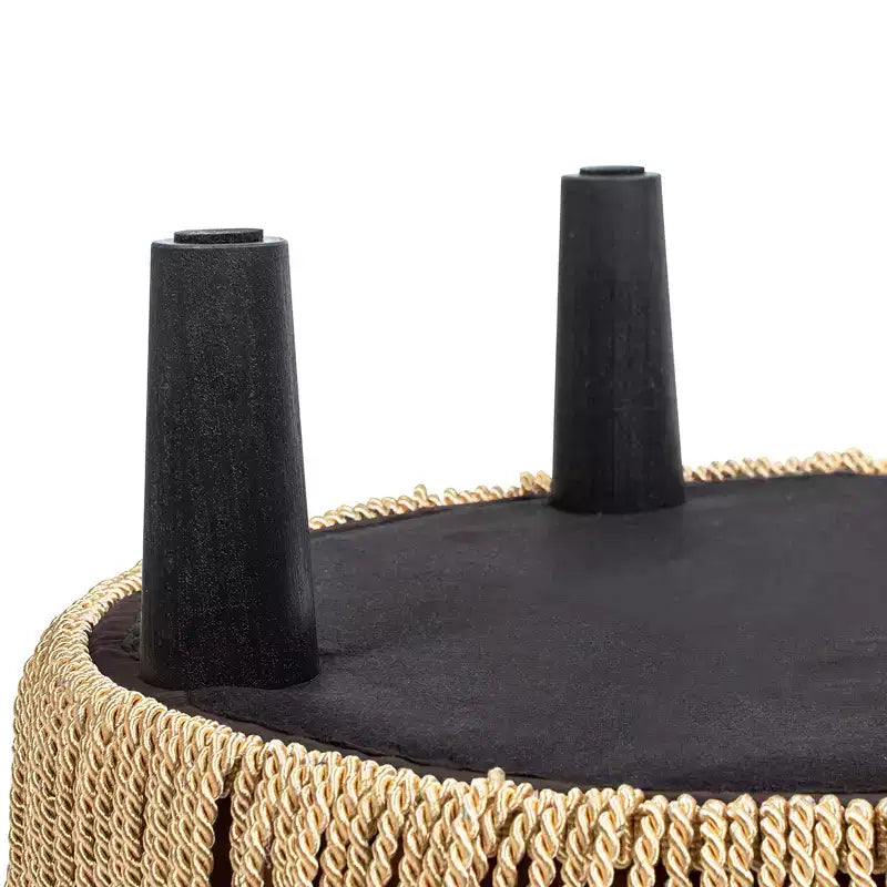 Jennifer Taylor Home Yolanda Ottoman Rond d'Appoint Rembourré 24 po