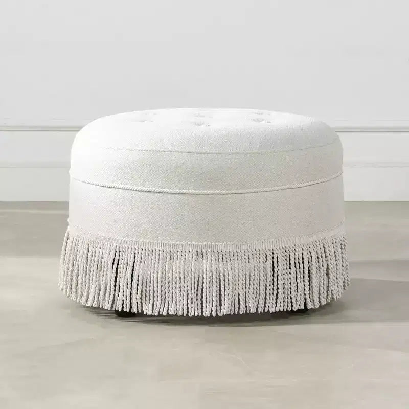 Jennifer Taylor Home Yolanda Ottoman Rond d'Appoint Rembourré 24 po