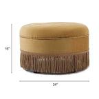 Jennifer Taylor Home Yolanda Ottoman Rond d'Appoint Rembourré 24 po