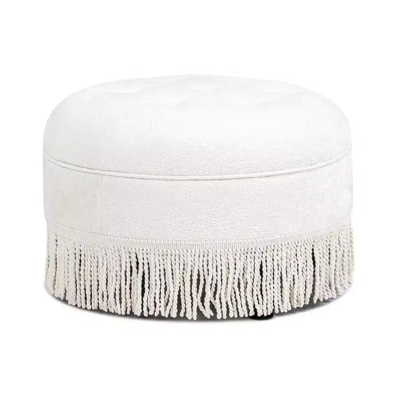 Jennifer Taylor Home Yolanda Ottoman Rond d'Appoint Rembourré 24 po