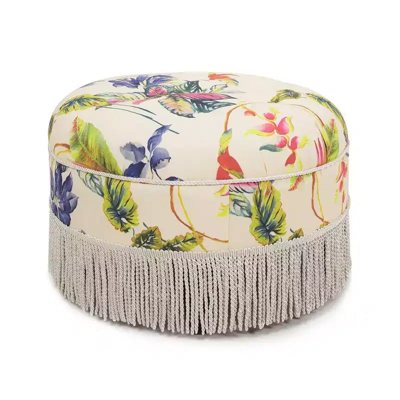 Jennifer Taylor Home Yolanda Ottoman Rond d'Appoint Rembourré 24 po