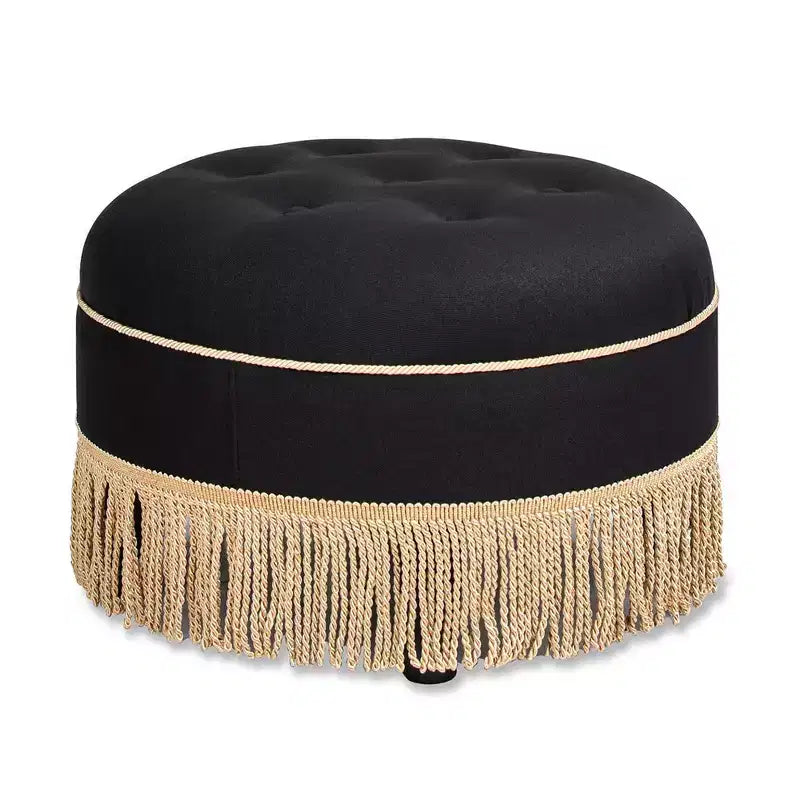 Jennifer Taylor Home Yolanda Ottoman Rond d'Appoint Rembourré 24 po