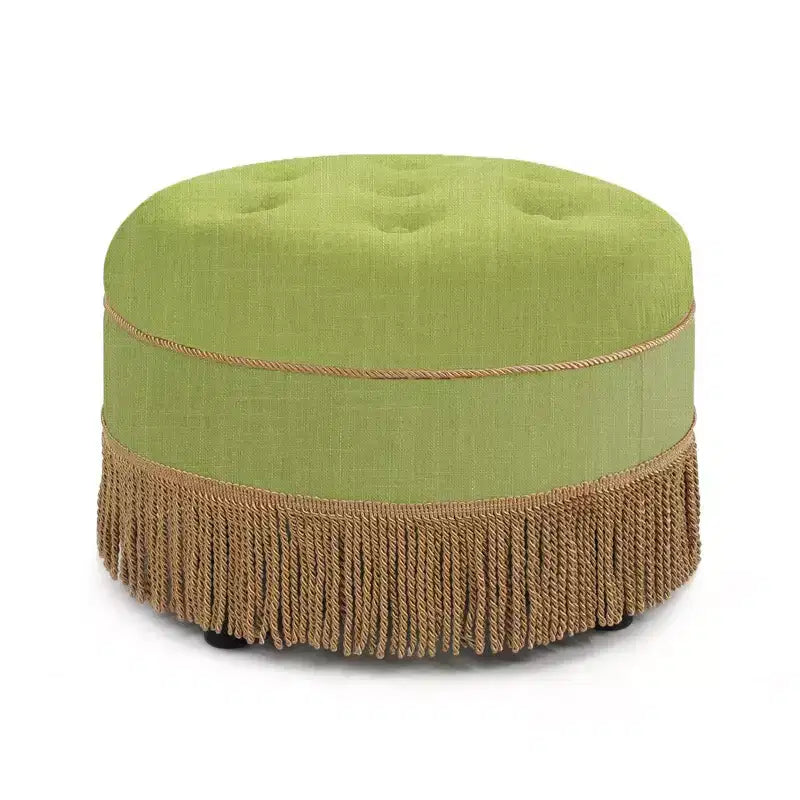 Jennifer Taylor Home Yolanda Ottoman Rond d'Appoint Rembourré 24 po