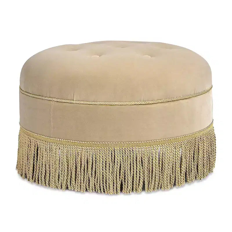 Jennifer Taylor Home Yolanda Ottoman Rond d'Appoint Rembourré 24 po