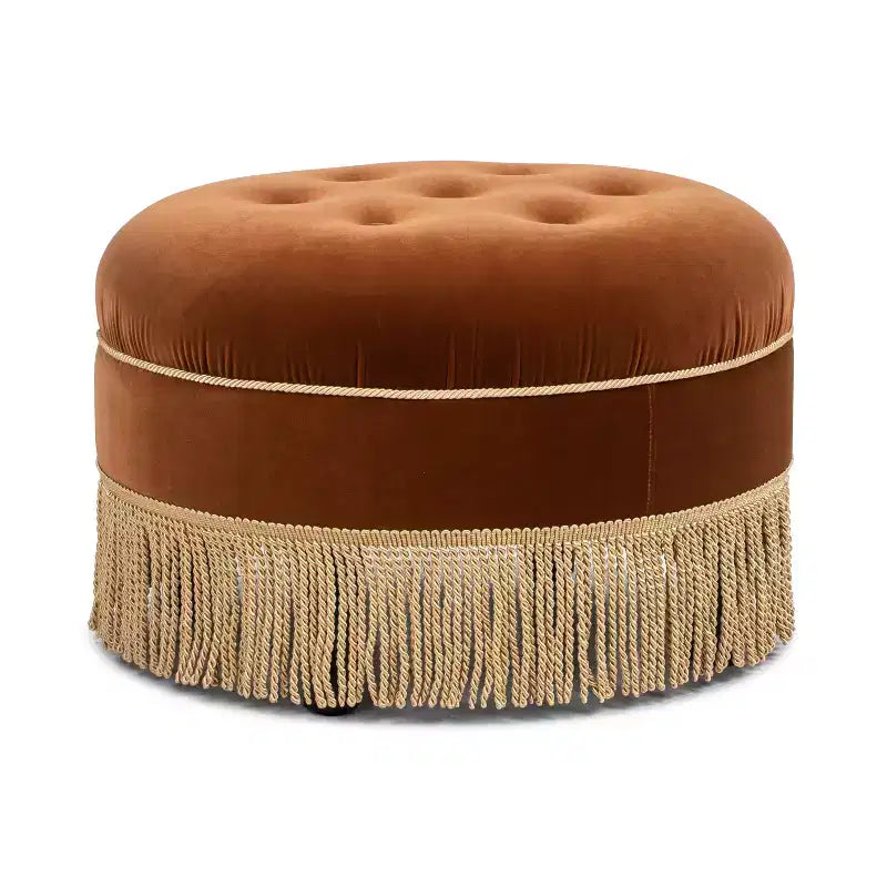 Jennifer Taylor Home Yolanda Ottoman Rond d'Appoint Rembourré 24 po