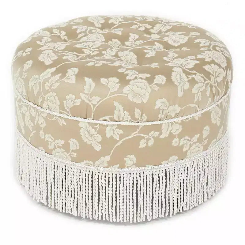 Jennifer Taylor Home Yolanda Ottoman Rond d'Appoint Rembourré 24 po