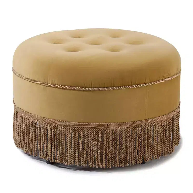 Jennifer Taylor Home Yolanda Ottoman Rond d'Appoint Rembourré 24 po