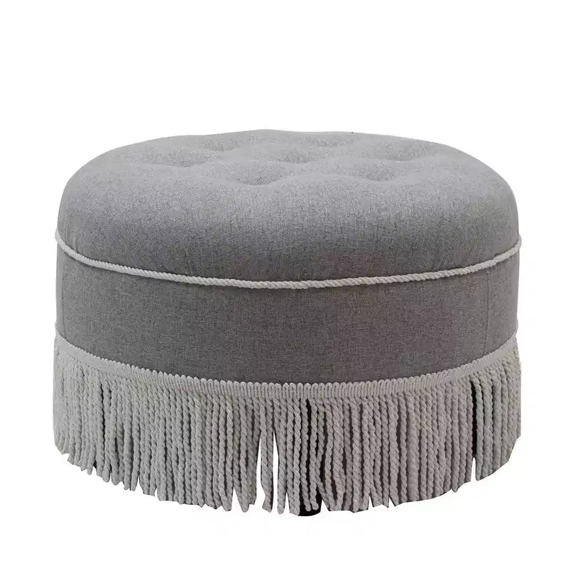 Jennifer Taylor Home Yolanda Ottoman Rond d'Appoint Rembourré 24 po