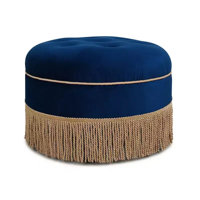 Jennifer Taylor Home Yolanda Ottoman Rond d'Appoint Rembourré 24 po