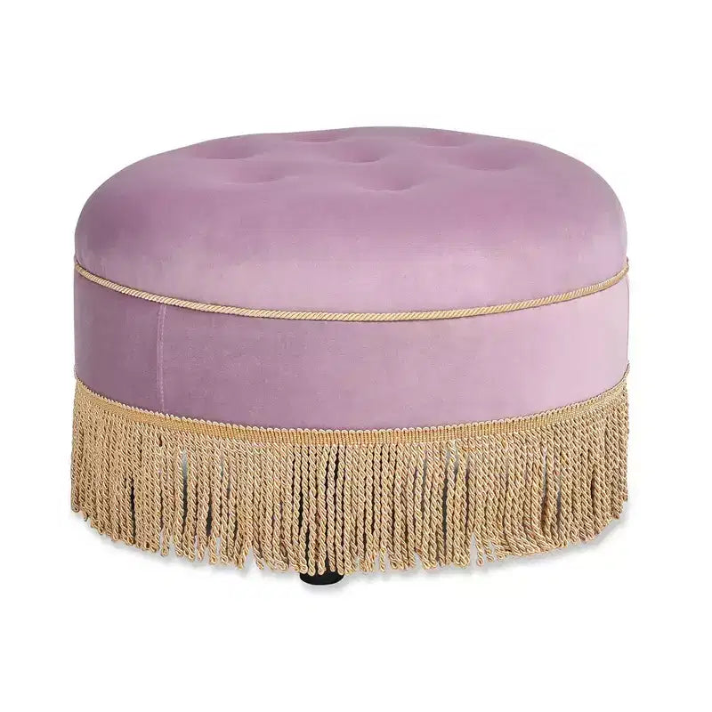 Jennifer Taylor Home Yolanda Ottoman Rond d'Appoint Rembourré 24 po
