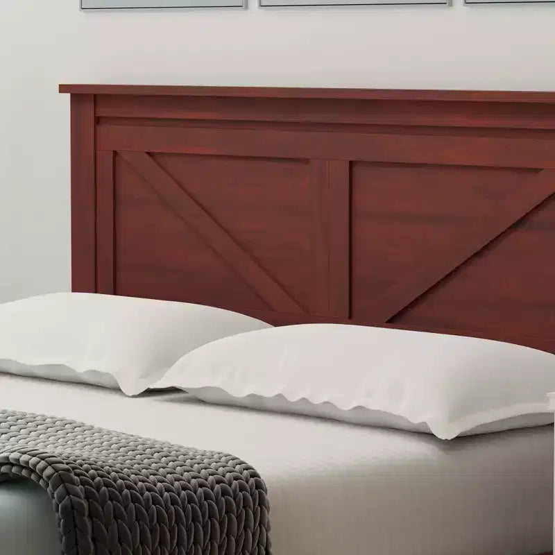 Lit plateforme en bois massif de style campagnard Glenwillow Home
