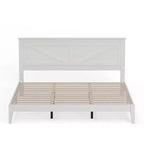 Lit plateforme en bois massif de style campagnard Glenwillow Home