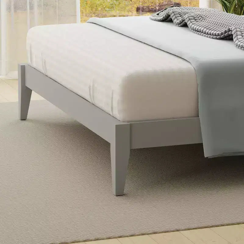 Lit plateforme en bois massif de style campagnard Glenwillow Home