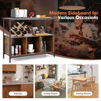 Buffet de cuisine Costway avec étagère ouverte à 3 compartiments Noir/Rustique