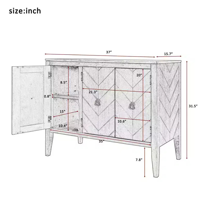Meuble de rangement d'appoint avec étagère réglable-ModernLuxe
