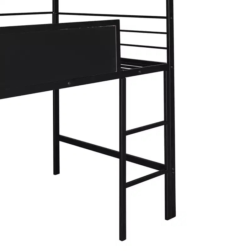 Lit mezzanine cabane une place avec toboggan et tableau inscriptible, cadre en métal robuste avec aire de jeux amusante - ModernLuxe